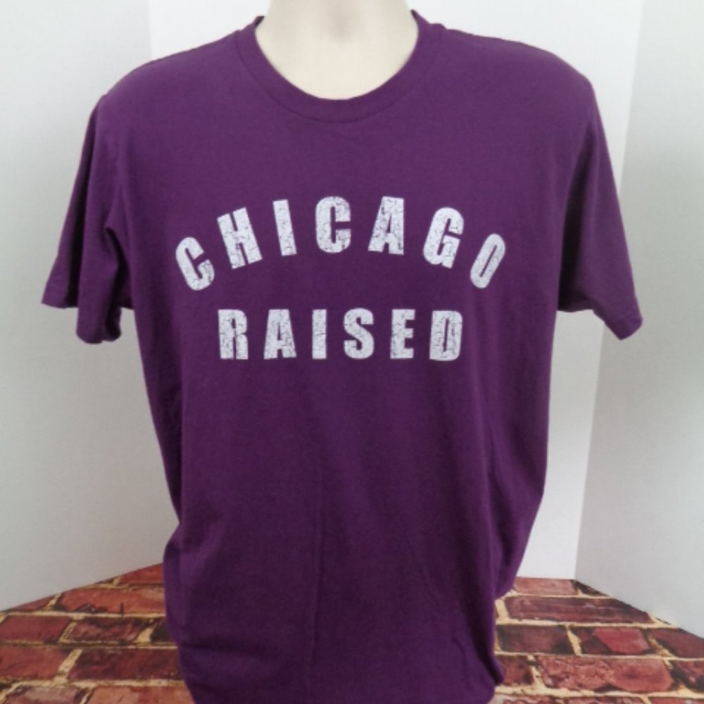 CHICAGO RAISED Mens Purple SS T Shirt Large